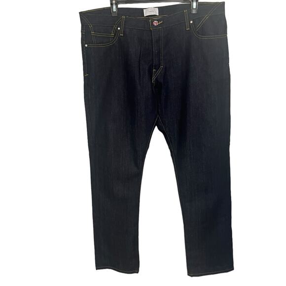 NWOT TRIARCHY Slim Straight Blue Button Fly Jeans Sustainable Men’s Size 40X34‎ - Picture 1 of 13